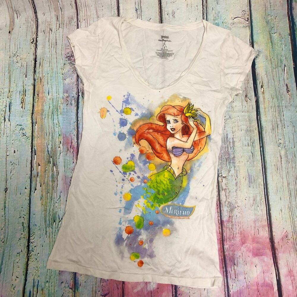 Disney Parks Official Womens Small Little Mermaid Ariel T-Shirt Tee Graphic